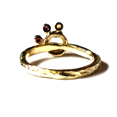 Gouden ring met rozenkwarts